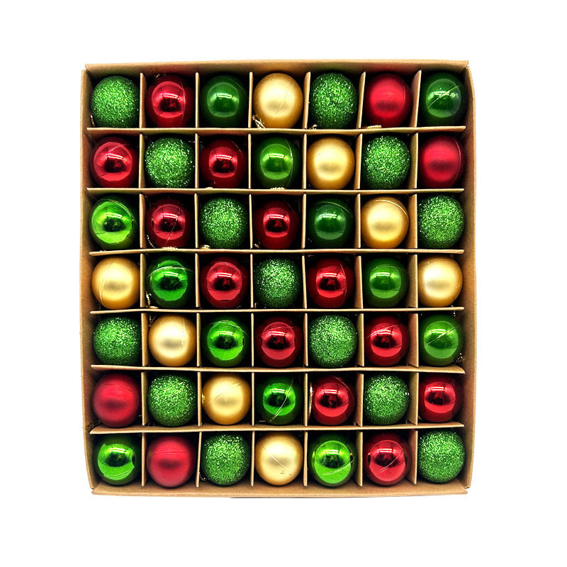 49-Piece Christmas Ornament Set - 3cm Red, Green,Gold Baubles for Christmas Tree Decoration