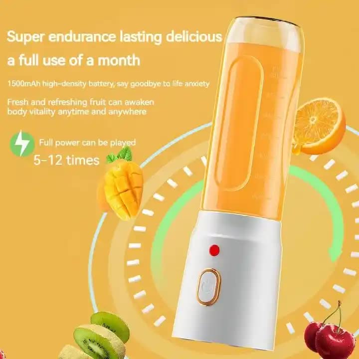 Portable Rechargeable Blender - 450ml High-Speed Personal Smoothie Maker