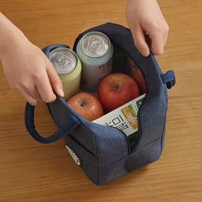 Black Insulated Lunch Bag - Waterproof, Oil-Proof Bento Bag for Students and Workers, Thickened Aluminum Foil Lunch Carrier