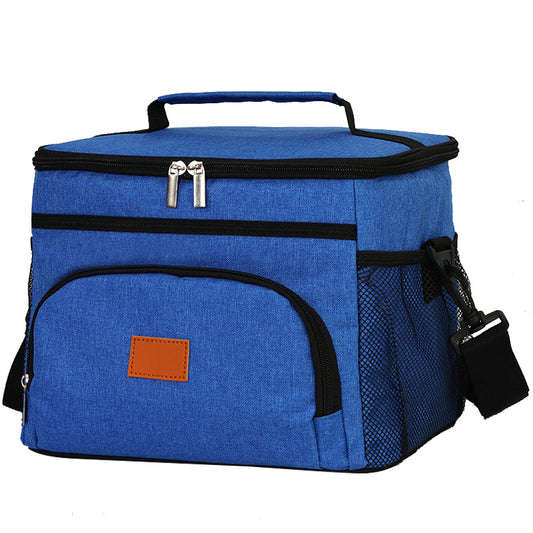 Blue Large Capacity Picnic Bag - Waterproof PEVA Insulated Cooler Bag, Outdoor, Car Use, and Shoulder Crossbody Thermo Bag