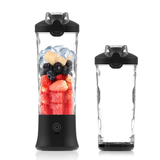 Black 600ml Large Capacity Juicer Cup - Rechargeable Portable Multifunctional Ice Crushing & Fruit Blender