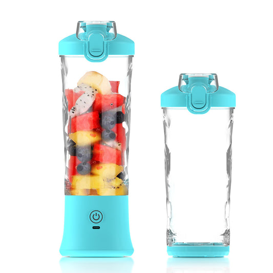 Green 600ml Large Capacity Juicer Cup - Rechargeable Portable Multifunctional Ice Crushing & Fruit Blender