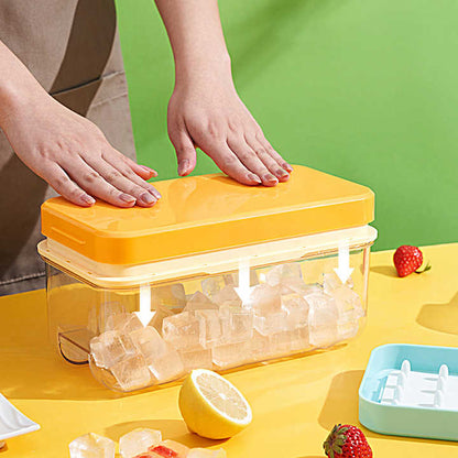 Pink Premium Large-Capacity Ice Cube Tray with Lid and Scoop - Perfect for Cocktails and Summer Drinks