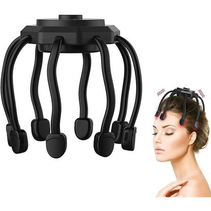 Black Octopus Electric Scalp Massager for Stress Relief and Relaxation