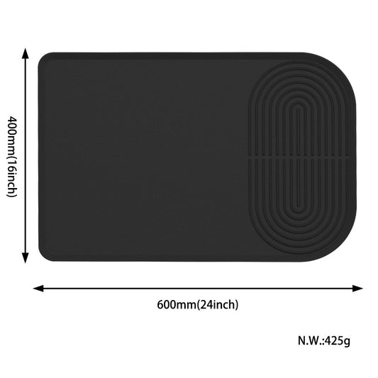 Black Silicone Coffee Machine Mat – Waterproof, Anti-Slip, and Durable Countertop Protector