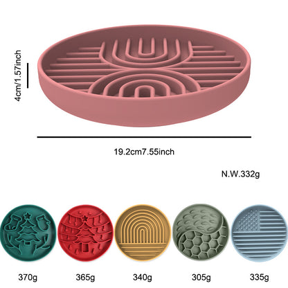 Red Silicone Slow Feeder Bowl for Dogs - Anti-Choking Christmas-Themed Lick Mat