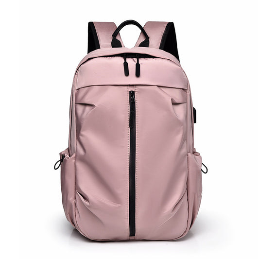 Pink Business Casual Laptop Backpack with USB Charging Port - Travel, Work, and Student Use