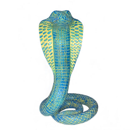 Blue Decorative Resin Cobra Statue - Unique Animal Figurine for Home Decor & Creative Gifts