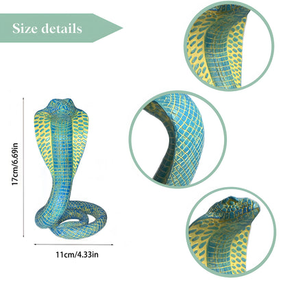 Blue Decorative Resin Cobra Statue - Unique Animal Figurine for Home Decor & Creative Gifts