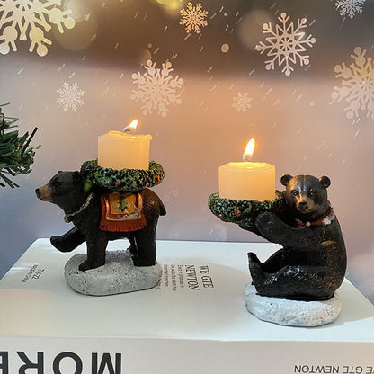 Bear With Candlestick In Hand Candle Holder – Unique Aromatherapy Table Decor