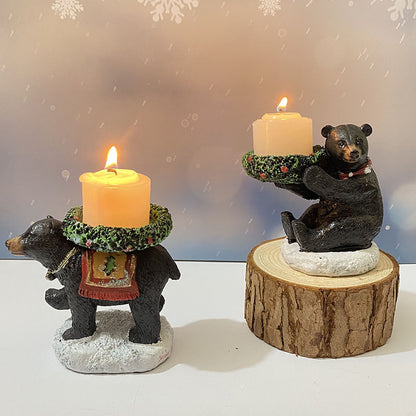 Bear With Candlestick In Hand Candle Holder – Unique Aromatherapy Table Decor