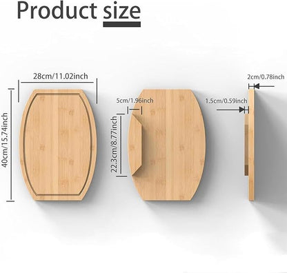 Corner Bamboo Cutting Board with Juice Groove – Space-Saving Kitchen Countertop Board