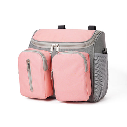 Pink Universal Stroller Organizer Bag - Multi-Pocket Hanging Storage Bag for Baby Essentials