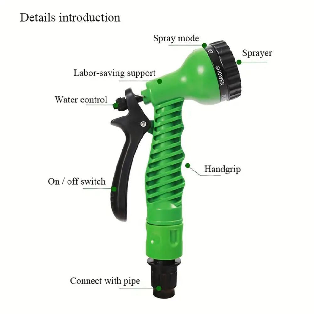 30m Anti-Kink Expandable Garden Hose - Flexible, Tangle-Free Water Hose with Adjustable Spray Nozzle