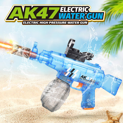 Blue Electric Water Gun - 450ml High-Capacity Automatic Water Blaster with 10M Range and Accessories(Rechargeable Lithium Battery)