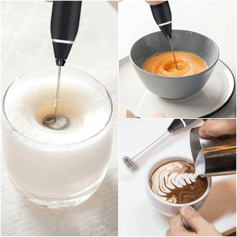 Pink 304 Stainless Steel Handheld Electric Milk Frother, Egg Beater, Paint Mixer, and Milk Powder Whisk