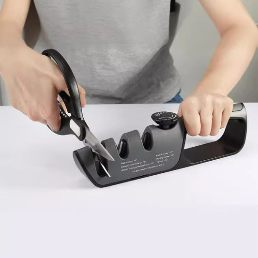 Adjustable Multi-Functional Knife Sharpener with Angle Control for Kitchen Tools, Scissors, and Blades