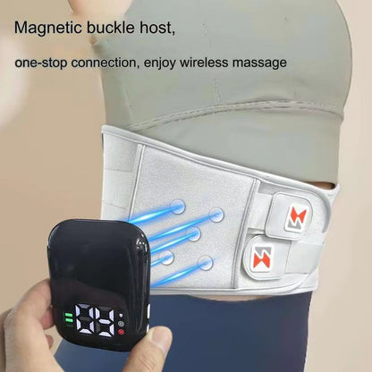 Grey And Orange Wireless Heated Waist Massager with Lumbar Support – Smart Back Pain Relief Device