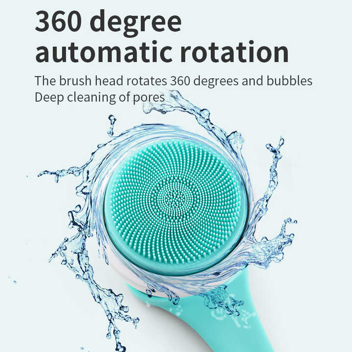 Green Electric Bath Brush & Multi-Functional Massager - Long Handle Waterproof Body Cleansing Tool