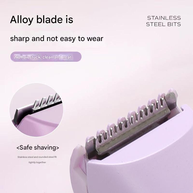 Pink Portable Wireless Electric Hair Remover – Dual-Head Rechargeable Mini Shaver for Women’s Sensitive Areas