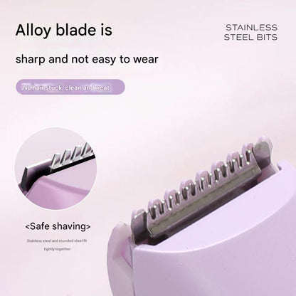 Light Yellow Portable Wireless Electric Hair Remover – Dual-Head Rechargeable Mini Shaver for Women’s Sensitive Areas