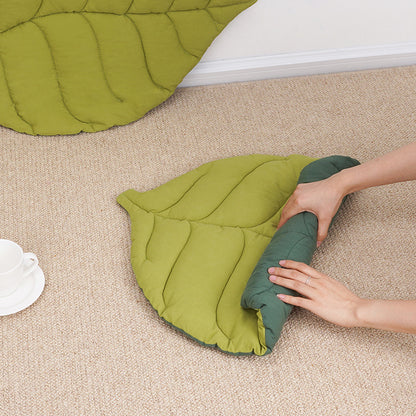 1 Pcs Green Leaf-Shaped Pet Sleeping Mat - Durable Dog Floor Pad & Cat Bed for Sleeping and Playtime