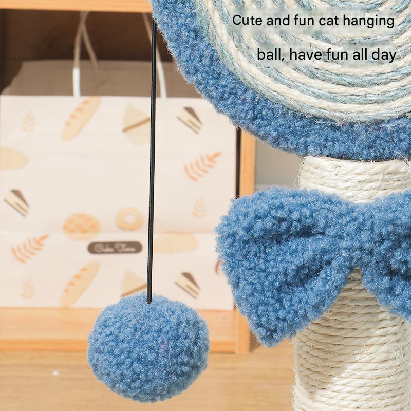 Blue Durable Mushroom Cat Scratching Post - Anti-Slip, No Debris Cat Scratch Pad with Sofa Protection for Small Cats