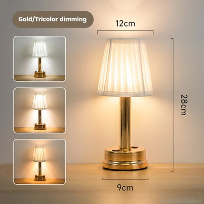 Gold Creative LED Rechargeable Table Lamp | 3 Adjustable Light Modes | Touch Control | USB Charging | Modern Atmosphere Light for Bar, Restaurant, Cafe, and Home Decor