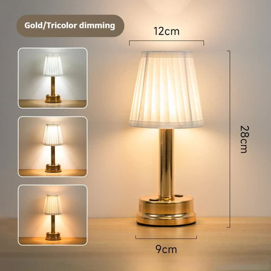 Gold Creative LED Rechargeable Table Lamp | 3 Adjustable Light Modes | Touch Control | USB Charging | Modern Atmosphere Light for Bar, Restaurant, Cafe, and Home Decor