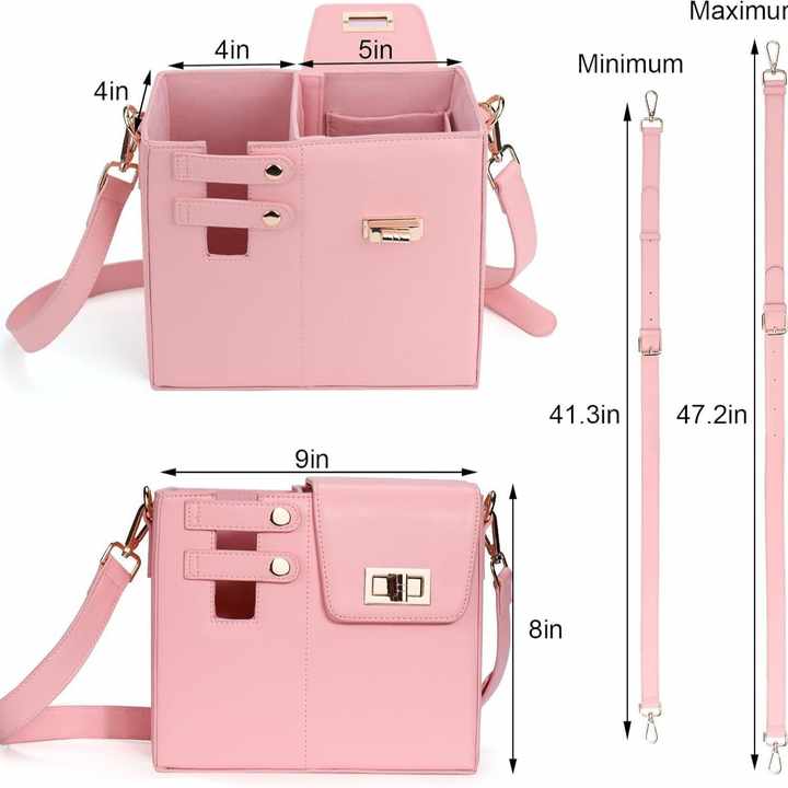 Pink Portable Beverage Bottle Cup Holder Bag | Trendy Crossbody Design for Daily Commute（No water cup）