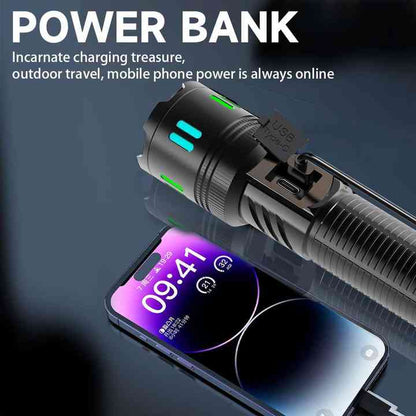 Carton Box Rechargeable High-Power Emergency Flashlight – Super Bright Portable Outdoor Patrol Torch with Digital Display