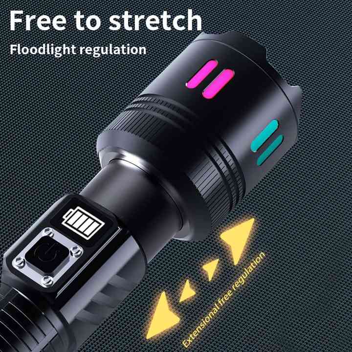 Carton Box Rechargeable High-Power Emergency Flashlight – Super Bright Portable Outdoor Patrol Torch with Digital Display