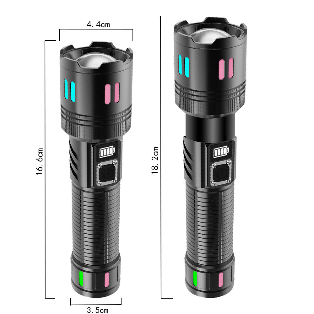 Gift Box Rechargeable High-Power Emergency Flashlight - Super Bright Portable Outdoor Patrol Torch with Digital Display