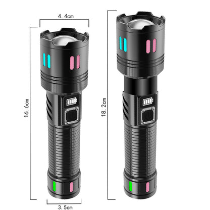 Gift Box Rechargeable High-Power Emergency Flashlight - Super Bright Portable Outdoor Patrol Torch with Digital Display