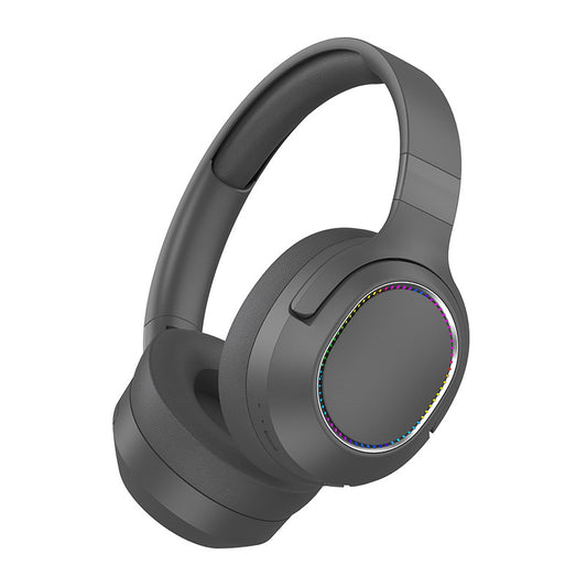 Gray P2963 Wireless Bluetooth Headphones with LED Light, Hi-Fi Sound, and Sport Design