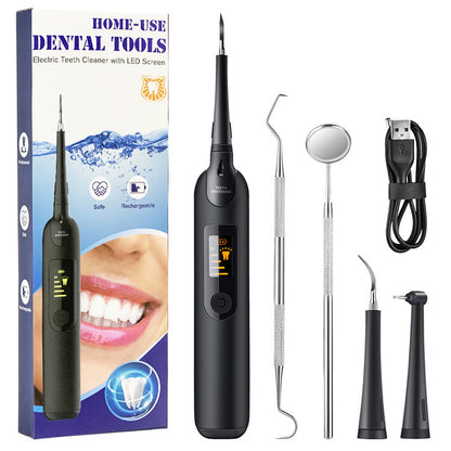 Rechargeable Electric Dental Scaler with LED Display and Cleaning Kit - 250mAh Battery, Home-Use Plaque Remover