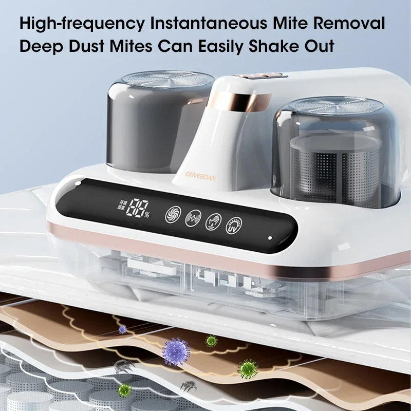 Green Without humidity display Wireless Dust Mite Vacuum Cleaner with UV Sterilization and 10000Pa Suction - Model HK-518