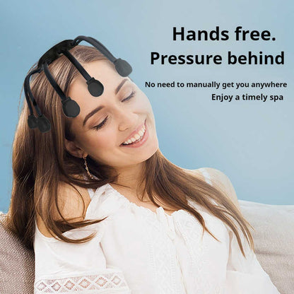 Black Standard B model [5 modes + vibration + timing]  Multifunctional Electric Head Massager with 14 Nodes- Scalp Stress Relief