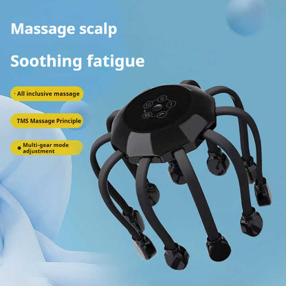 White Standard B model [5 modes + vibration + timing]  Multifunctional Electric Head Massager with 14 Nodes- Scalp Stress Relief