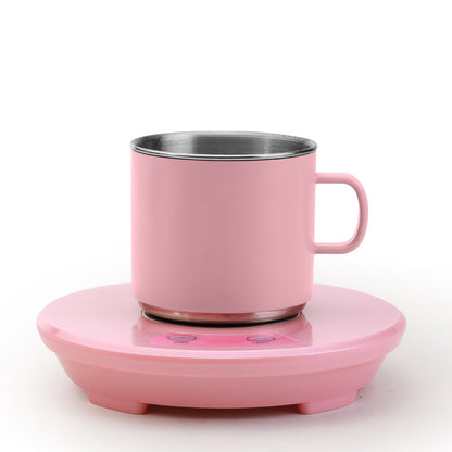 Pink Multifunctional Cooling and Heating Cup with Mug - 10W Rapid Temperature Adjustment