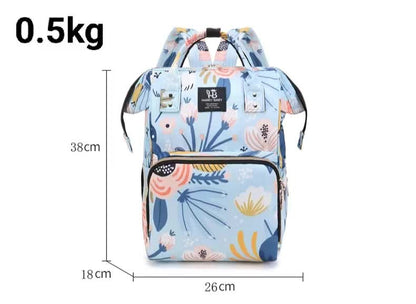 Large Capacity Multi-Functional Baby Diaper Backpack - Stylish and Travel-Friendly Mummy Bag  Crown Blue