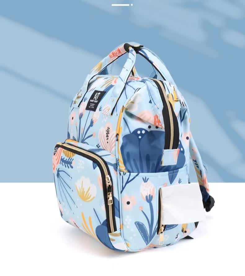 Large Capacity Multi-Functional Baby Diaper Backpack - Stylish and Travel-Friendly Mummy Bag  Crown Blue