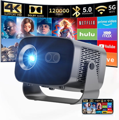 V100 Auto-Focus 4K Mini Projector (950S)with Android WiFi for Home Theater 197*91*101MM(2+8G)