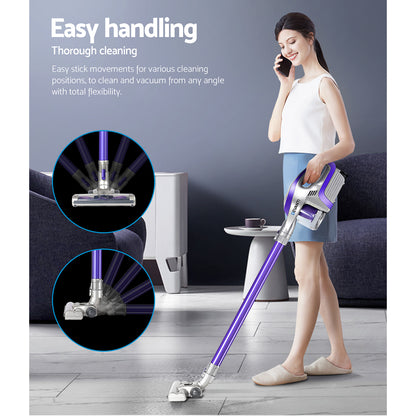 Devanti Stick Vacuum Cleaner Bagless Cordless 150W Purple