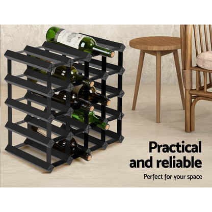 Artiss Wine Rack 20 Bottle Black