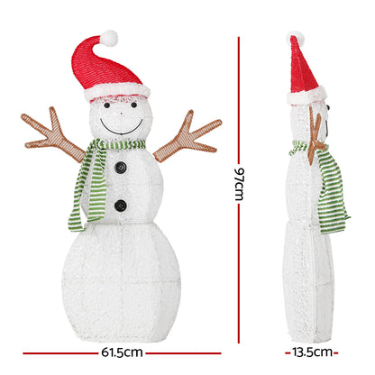 Jingle Jollys Christmas Lights 97cm Snowman 80 LED Decorations