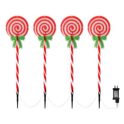 Jingle Jollys 4 PCS Christmas Lights Path Ground Light Garden Decorations 68 LED