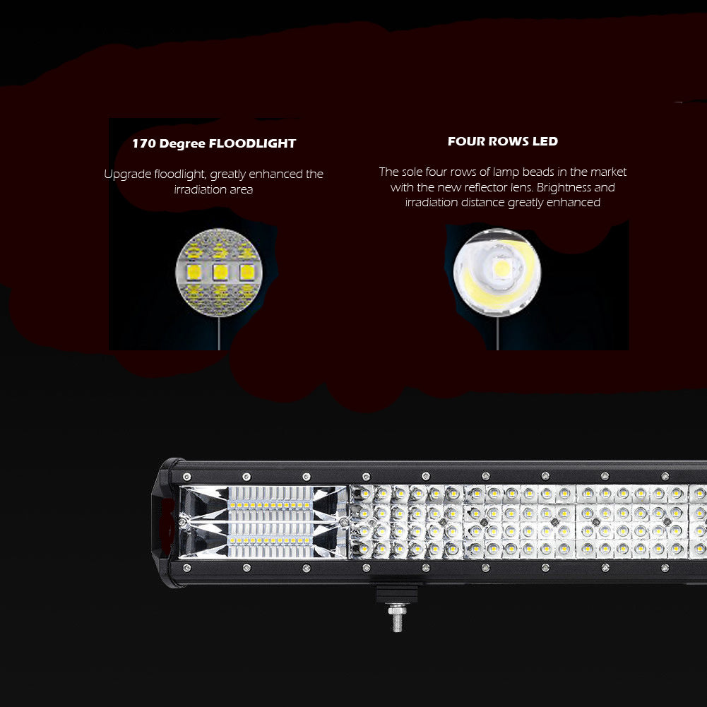 28 inch Philips LED Light Bar Quad Row Combo Beam 4x4 Work Driving Lamp 4wd